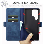 LC.IMEEKE För Samsung Galaxy S23 Ultra PU-läderskyddande mobilskal Plånboksställ Magnetiskt självabsorberande mobilskal
