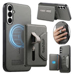 Samsung Galaxy S26 FE Magnetiskt skal PU-läder + PC + TPU Reptåligt bakstycke med avtagbar korthållare