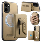 Magnetiskt fodral för OnePlus Ace 6 5G / Ace 6T 5G / 15R 5G, PU-läder + PC + TPU reptåligt bakstycke med avtagbar korthållare