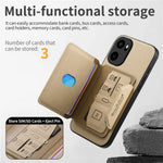 Magnetiskt fodral för OnePlus Ace 6 5G / Ace 6T 5G / 15R 5G, PU-läder + PC + TPU reptåligt bakstycke med avtagbar korthållare