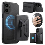 Magnetiskt fodral för OnePlus Ace 6 5G / Ace 6T 5G / 15R 5G, PU-läder + PC + TPU reptåligt bakstycke med avtagbar korthållare