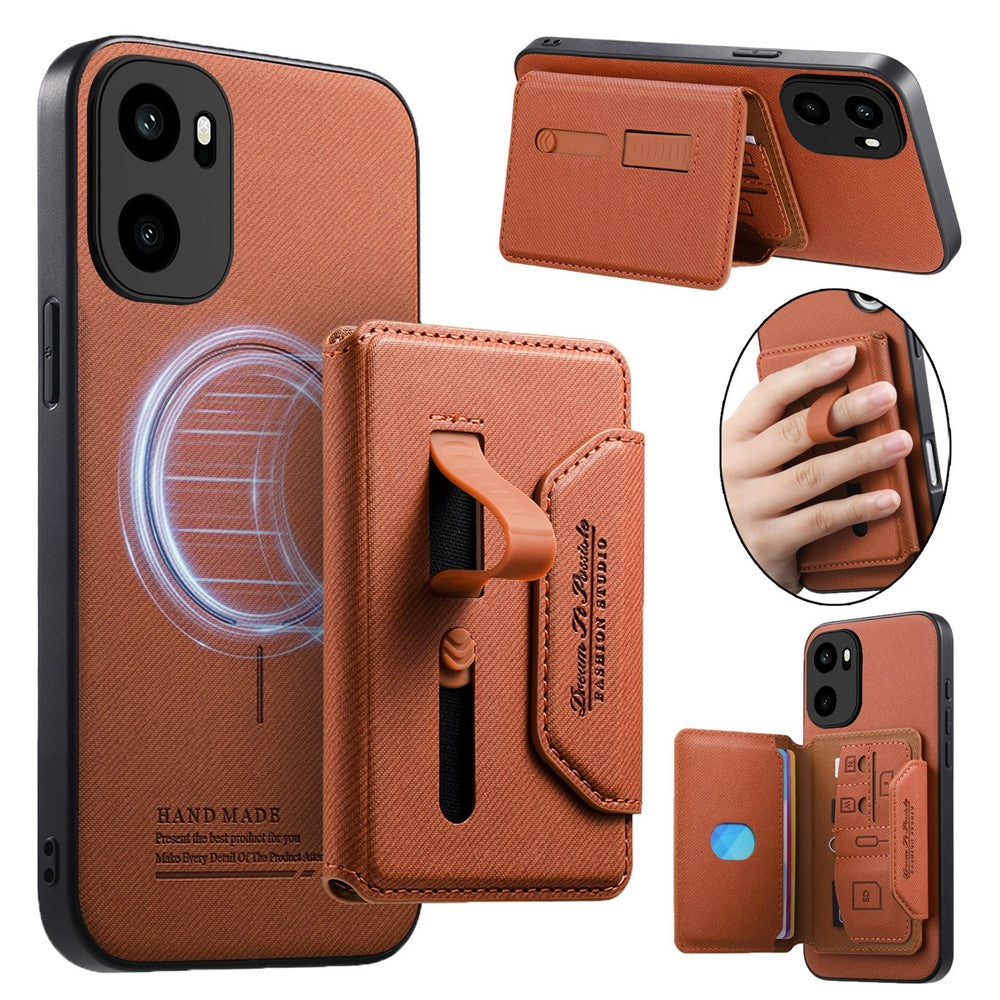 Magnetisk Etui til OnePlus Ace 6 5G / Ace 6T 5G / 15R 5G, PU Læder + PC + TPU Anti-ridse Bagcover med Aftagelig Kortholder