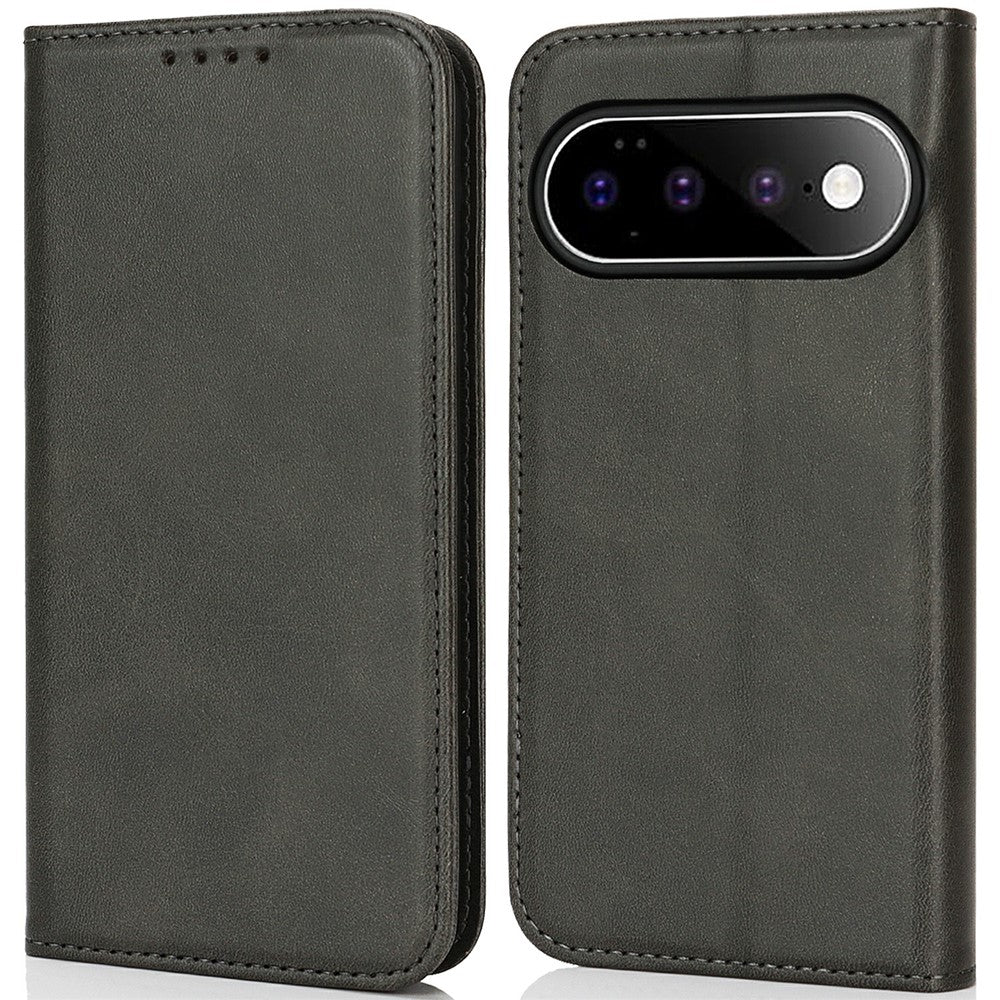 For Google Pixel 11 Pro XL Case PU Leather Calf Textured Magnetic Closing Smart Phone Cover