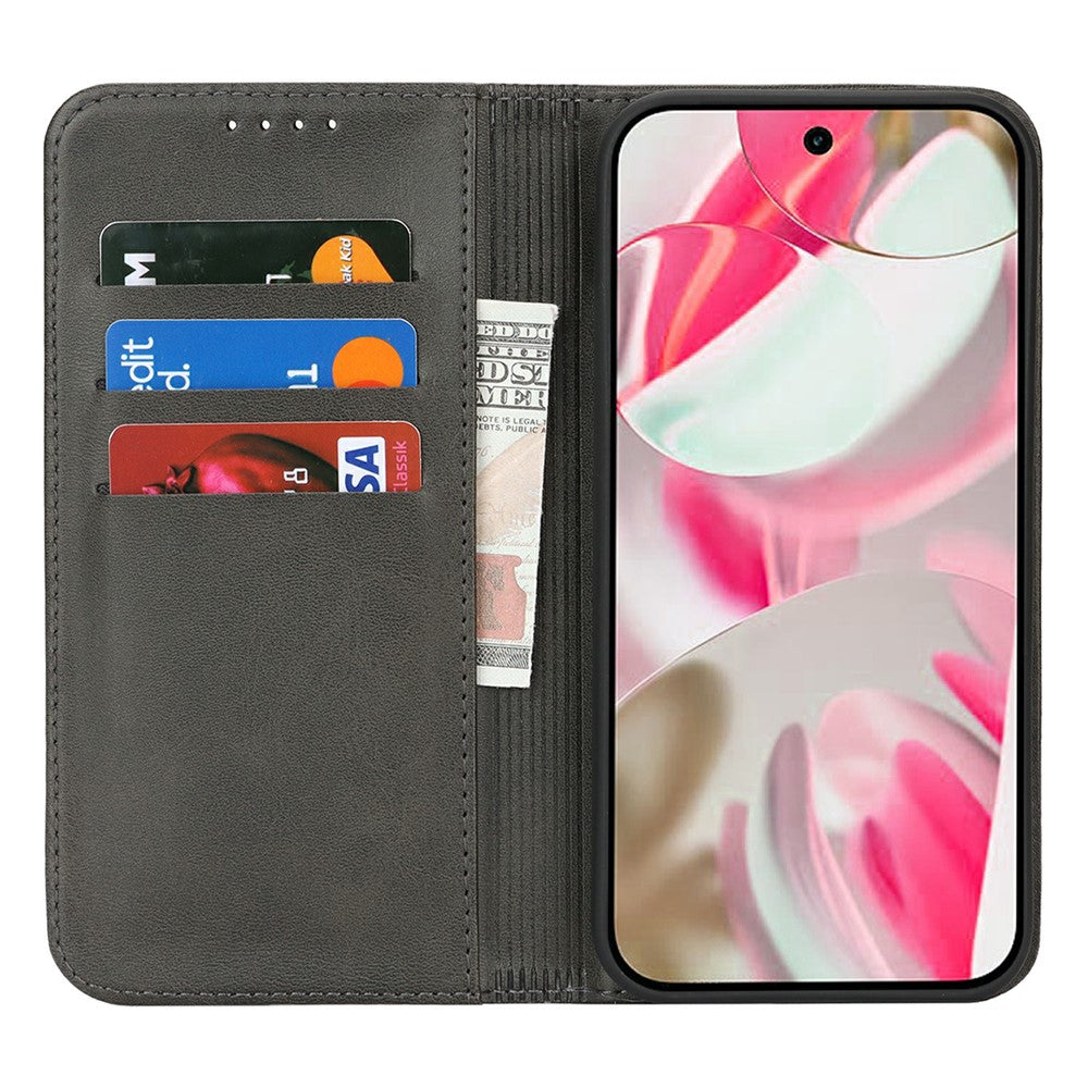 For Google Pixel 11 Pro XL Case PU Leather Calf Textured Magnetic Closing Smart Phone Cover