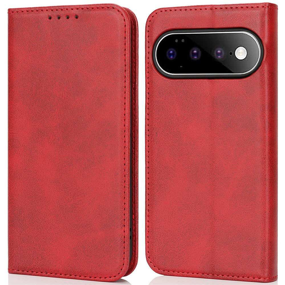 For Google Pixel 11 Pro XL Case PU Leather Calf Textured Magnetic Closing Smart Phone Cover
