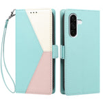 For Samsung Galaxy A36 5G / Galaxy A56 5G / Galaxy M56 5G / Galaxy A37 5G Case Color Stitching RFID Blocking Wallet Flip Leather Phone Cover with Wrist Strap