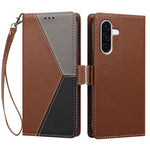 For Samsung Galaxy A36 5G / Galaxy A56 5G / Galaxy M56 5G / Galaxy A37 5G Case Color Stitching RFID Blocking Wallet Flip Leather Phone Cover with Wrist Strap