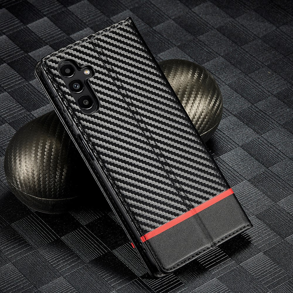 LC.IMEEKE til Samsung Galaxy A54 5G Carbon Fiber Tekstur Telefon Flip Læder Pung Etui Stødsikkert Mobiltelefon Cover
