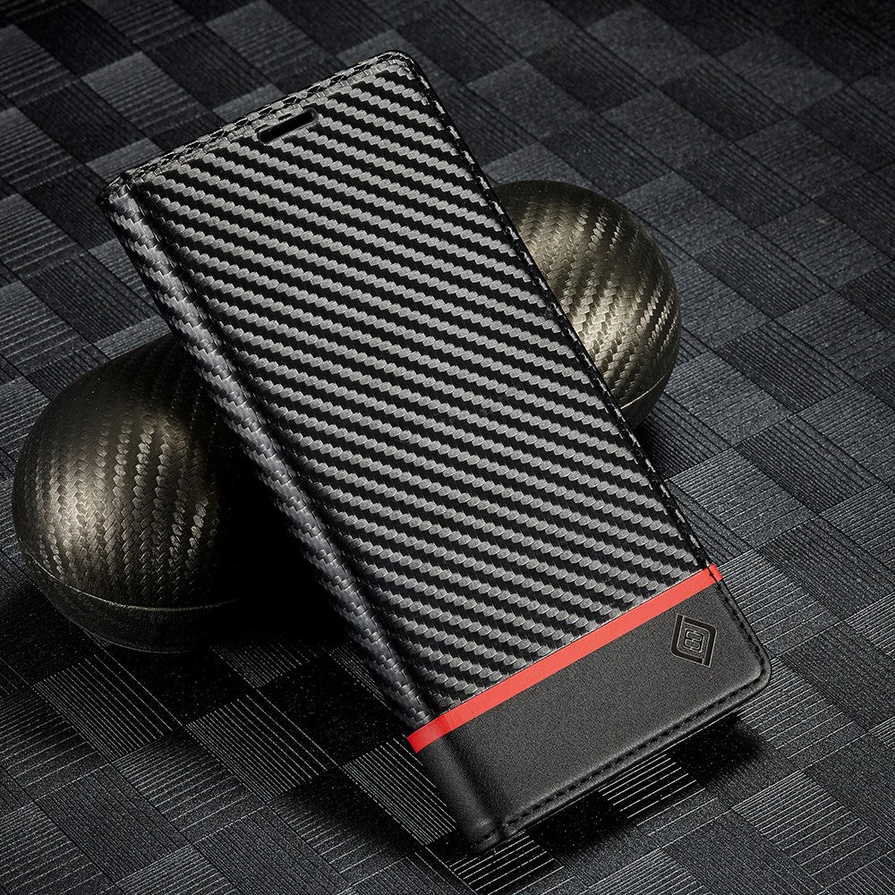 LC.IMEEKE til Samsung Galaxy A54 5G Carbon Fiber Tekstur Telefon Flip Læder Pung Etui Stødsikkert Mobiltelefon Cover