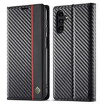 LC.IMEEKE til Samsung Galaxy A54 5G Carbon Fiber Tekstur Telefon Flip Læder Pung Etui Stødsikkert Mobiltelefon Cover