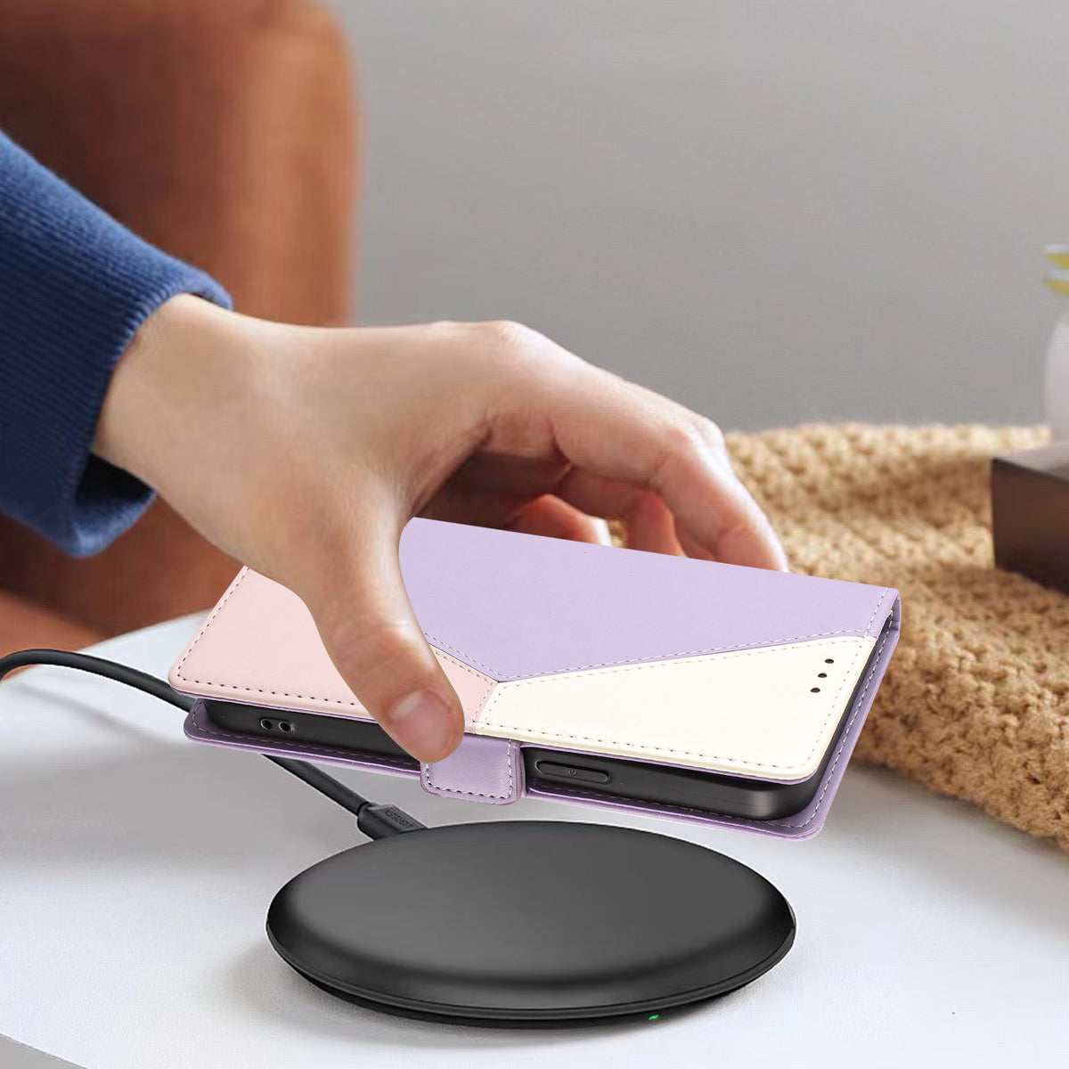 Honor Play 80 Plus 5G / Honor X7e 4G Fodral Färgsömmar RFID-blockerande Plånboksfodral i läder med handledsrem