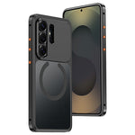 For Samsung Galaxy S23 Ultra Metal Frame Case Magnetic Snap On Frame PC Hollow Back Heat Dissipation Shockproof Cover