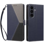 Til Samsung Galaxy S24+ / Galaxy S25+ Etui Farve Syninger RFID-blokerende Pung Flip Læder Telefoncover med Håndrem