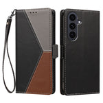 Til Samsung Galaxy S24+ / Galaxy S25+ Etui Farve Syninger RFID-blokerende Pung Flip Læder Telefoncover med Håndrem