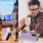 Xiaomi Poco C85x 5G / Xiaomi Poco C81 Pro 4G / Xiaomi Redmi A7 Pro 4G (171.56mm) etui med farvesømme, RFID-blokerende lædertegnebogn med håndledsrem
