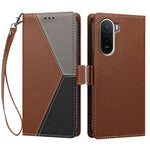 Xiaomi Poco C85x 5G / Xiaomi Poco C81 Pro 4G / Xiaomi Redmi A7 Pro 4G (171.56mm) fodral Färgsömmar RFID-blockerande plånbok i läder med handledsrem
