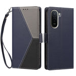 Xiaomi Poco C85x 5G / Xiaomi Poco C81 Pro 4G / Xiaomi Redmi A7 Pro 4G (171.56mm) fodral Färgsömmar RFID-blockerande plånbok i läder med handledsrem