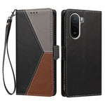 Xiaomi Poco C85x 5G / Xiaomi Poco C81 Pro 4G / Xiaomi Redmi A7 Pro 4G (171.56mm) etui med farvesømme, RFID-blokerende lædertegnebogn med håndledsrem