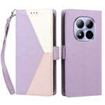 For Xiaomi Redmi Note 15 Pro 4G (Global) Case Color Stitching RFID Blocking Wallet Flip Leather Phone Cover with Wrist Strap