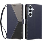 For Samsung Galaxy A16 4G / Galaxy A16 5G Case Color Stitching RFID Blocking Wallet Flip Leather Phone Cover with Wrist Strap