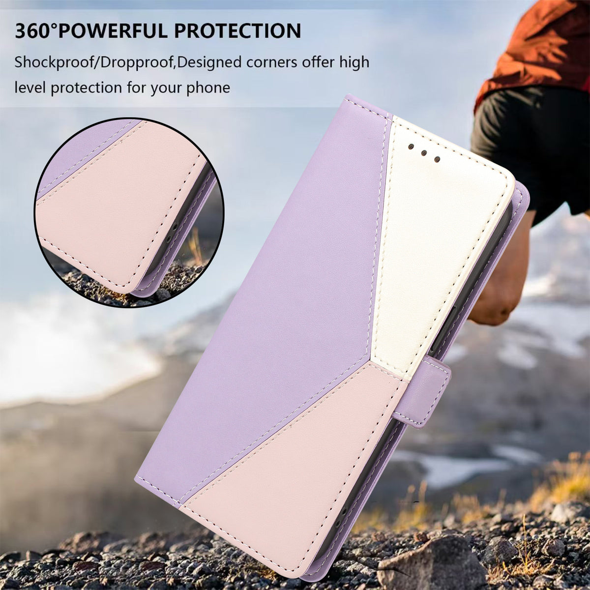 For Honor X80 Pro Max 5G Case Color Stitching RFID Blocking Wallet Flip Leather Phone Cover with Wrist Strap