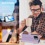 For OnePlus Nord CE6 Lite 5G / Realme P4x 5G / OnePlus Turbo 6X 5G Case Color Stitching RFID Blocking Wallet Flip Leather Phone Cover with Wrist Strap