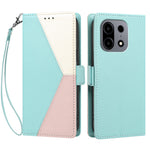 For OnePlus Nord CE6 Lite 5G / Realme P4x 5G / OnePlus Turbo 6X 5G Case Color Stitching RFID Blocking Wallet Flip Leather Phone Cover with Wrist Strap