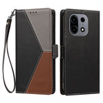 For OnePlus Nord CE6 Lite 5G / Realme P4x 5G / OnePlus Turbo 6X 5G Case Color Stitching RFID Blocking Wallet Flip Leather Phone Cover with Wrist Strap
