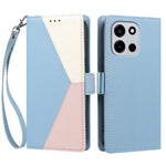 OnePlus Nord CE6 5G / OnePlus Turbo 6V 5G / OnePlus Turbo 6 5G / OnePlus Nord 6 5G skal färgade sömmar RFID-blockerande plånbok i läder med handledsrem