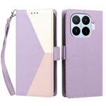 For Xiaomi 17T Case Color Stitching RFID Blocking Wallet Flip Leather Phone Cover with Wrist Strap