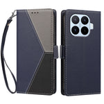 For Xiaomi 17T Case Color Stitching RFID Blocking Wallet Flip Leather Phone Cover with Wrist Strap