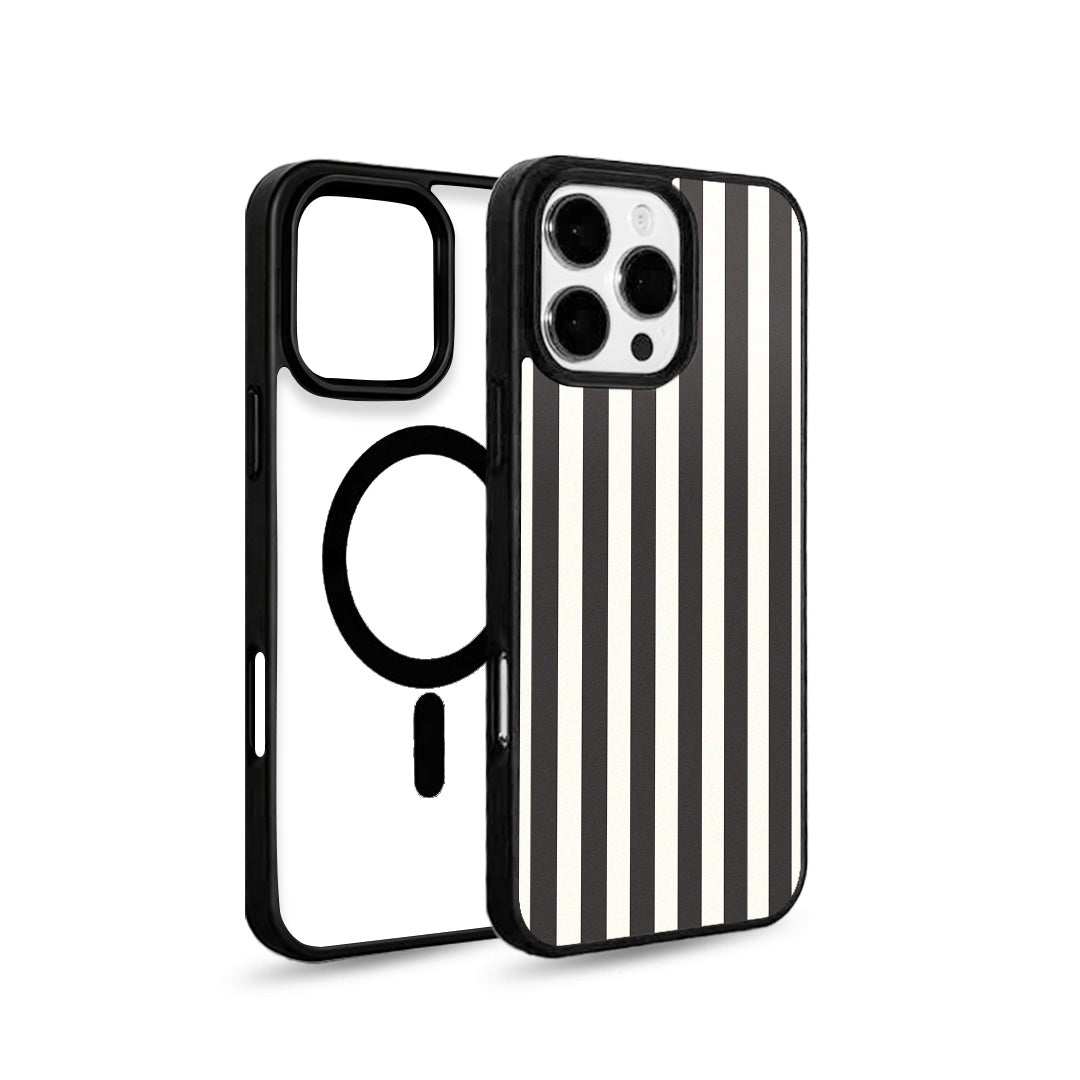 EYCASE for iPhone 15 Pro Max Striped Series Magnetic Case TPU + Acrylic Phone Cover