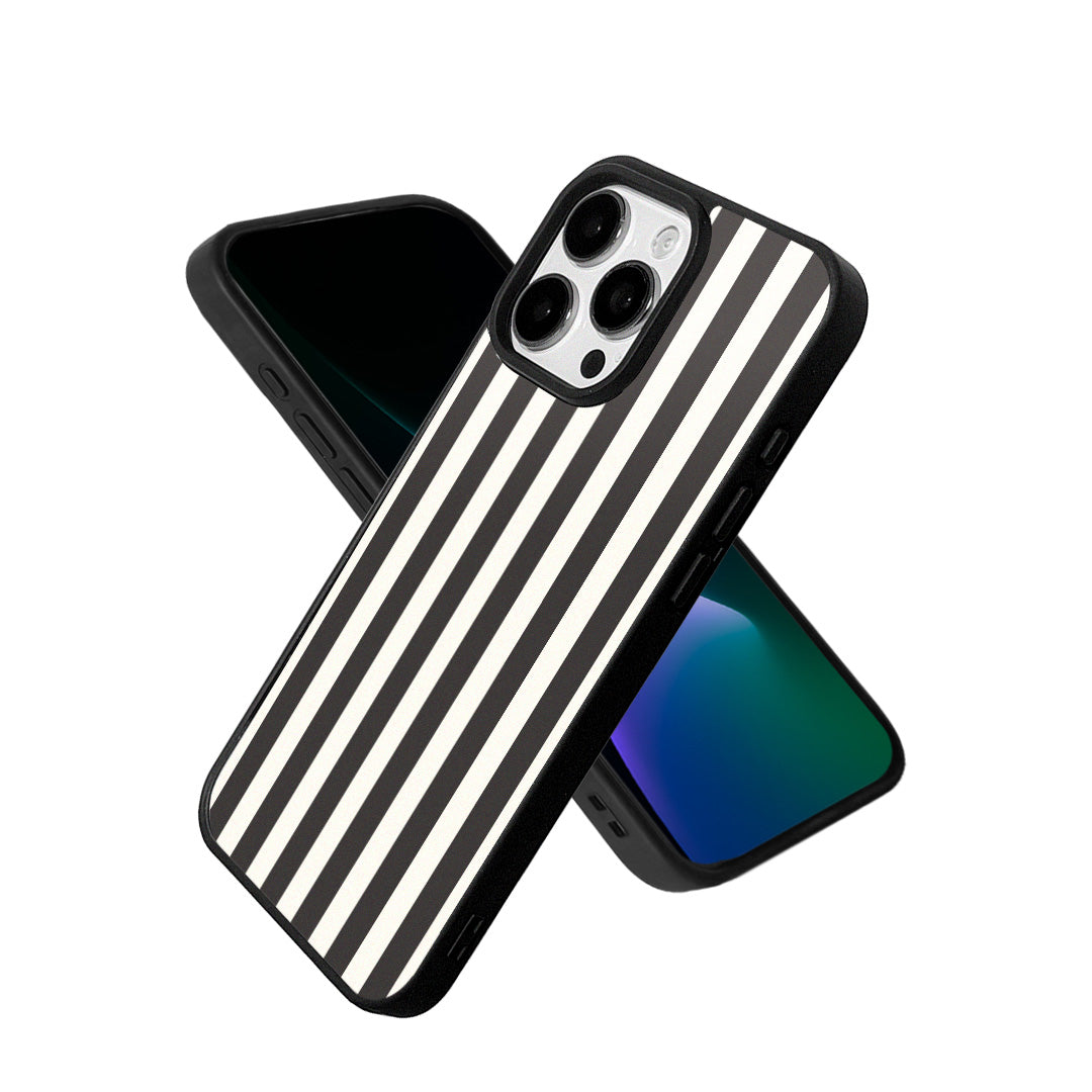 EYCASE for iPhone 15 Pro Max Striped Series Magnetic Case TPU + Acrylic Phone Cover