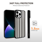 EYCASE for iPhone 15 Pro Max Striped Series Magnetic Case TPU + Acrylic Phone Cover