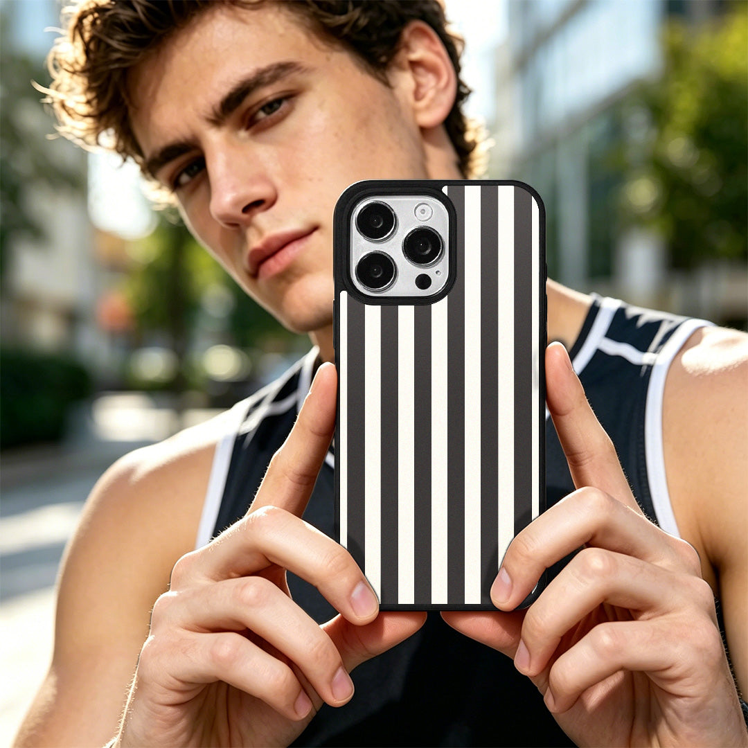 EYCASE for iPhone 15 Pro Max Striped Series Magnetic Case TPU + Acrylic Phone Cover