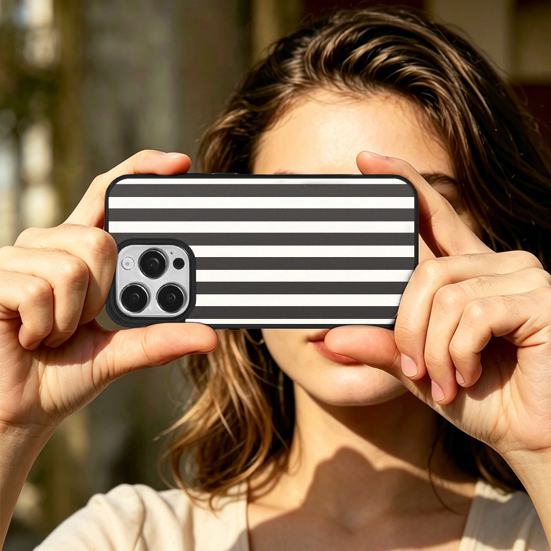 EYCASE for iPhone 15 Pro Max Striped Series Magnetic Case TPU + Acrylic Phone Cover
