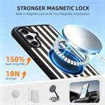 EYCASE for Samsung Galaxy S26+ Striped Series Magnetic Case TPU + Acrylic Phone Cover