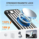 EYCASE for iPhone 16e / iPhone 17e Striped Series Magnetic Case TPU + Acrylic Phone Cover