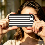 EYCASE for iPhone 16e / iPhone 17e Striped Series Magnetic Case TPU + Acrylic Phone Cover