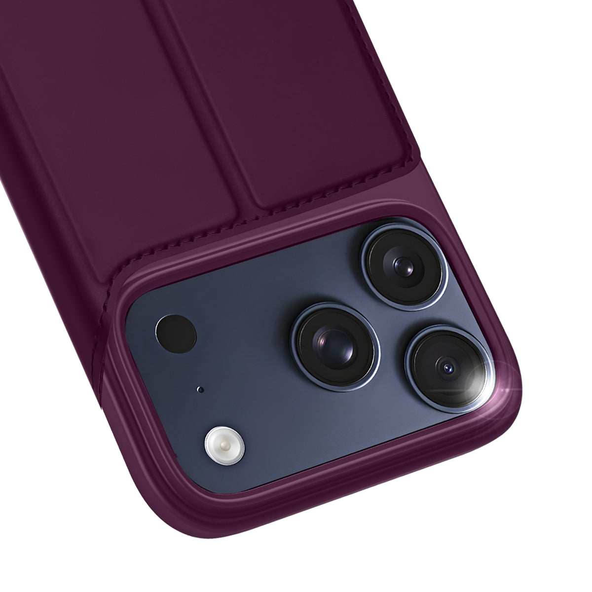 DUX DUCIS Skin Pro iPhone 18 Pro Läderfodral med Ställ - Mörkkörsbär