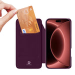 DUX DUCIS Skin Pro iPhone 18 Pro Max Läderfodral med Ställ - Mörkkörsbär