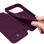 DUX DUCIS Skin Pro iPhone 18 Pro Max Läderfodral med Ställ - Mörkkörsbär