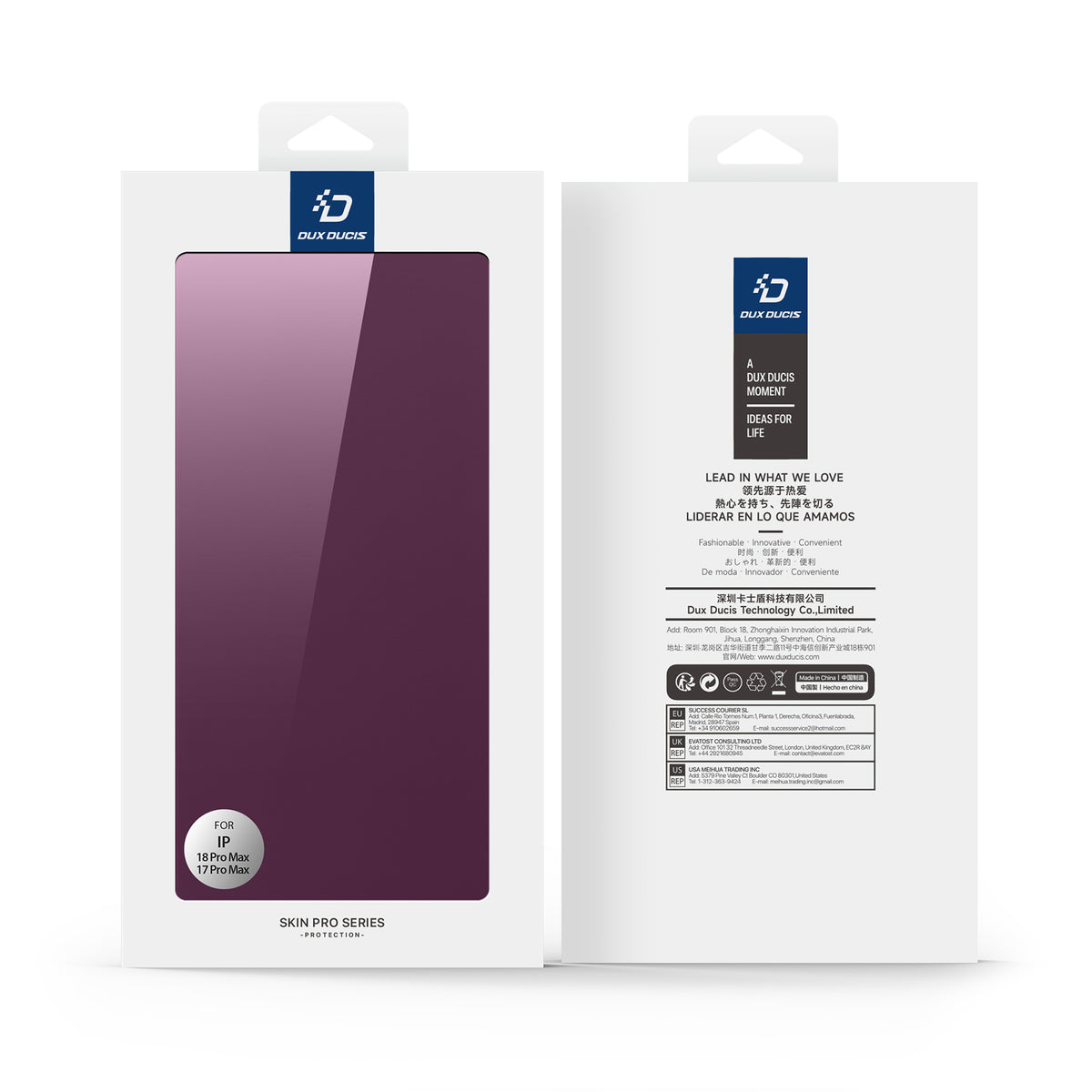 DUX DUCIS Skin Pro iPhone 18 Pro Max Läderfodral med Ställ - Mörkkörsbär