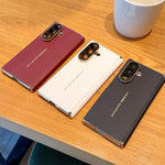 For Samsung Galaxy Z Fold7 5G Case Dual Axis Hinge Electroplated Metal Frame Leather + PC + TPU Phone Cover