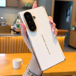 For Samsung Galaxy Z Fold7 5G Case Dual Axis Hinge Electroplated Metal Frame Leather + PC + TPU Phone Cover