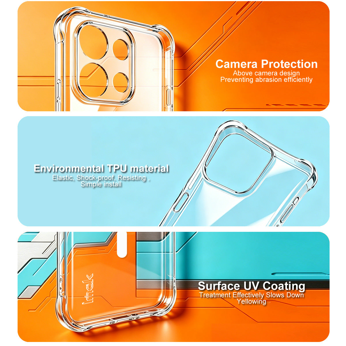 IMAK for Oppo Reno16 FS 5G / Oppo Reno16 F 5G Magnetic Case Airbag Shockproof Protection TPU Phone Cover