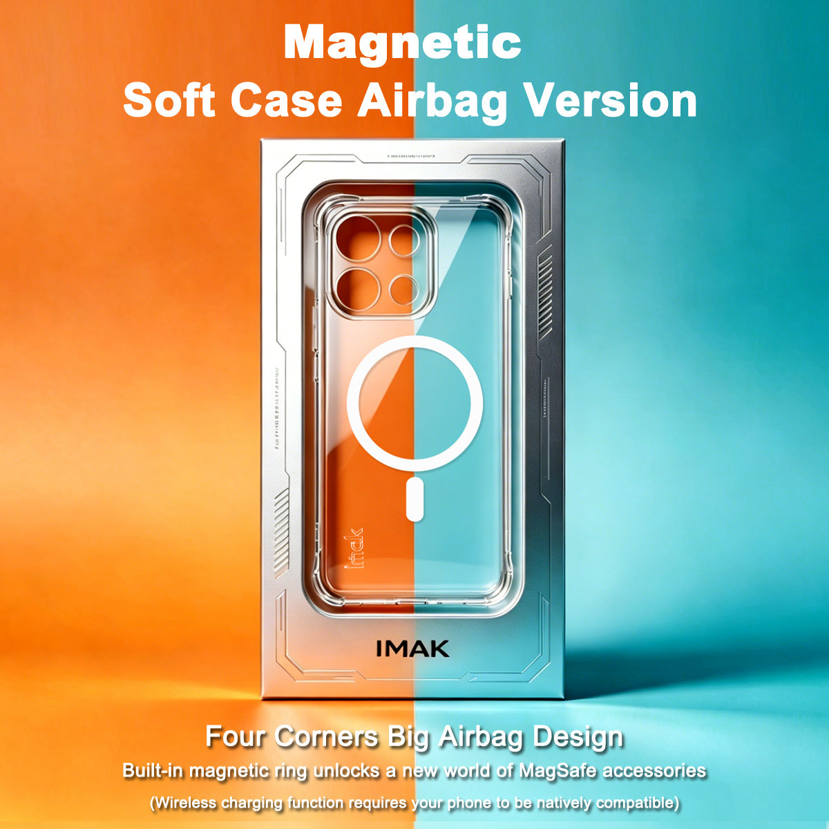 IMAK for Oppo Reno16 FS 5G / Oppo Reno16 F 5G Magnetic Case Airbag Shockproof Protection TPU Phone Cover