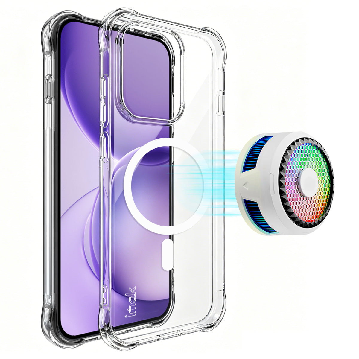 IMAK for Oppo Reno16 Pro 5G (Global) / Oppo Reno16 5G (Global) Magnetic Case Airbag Shockproof Protection TPU Phone Cover