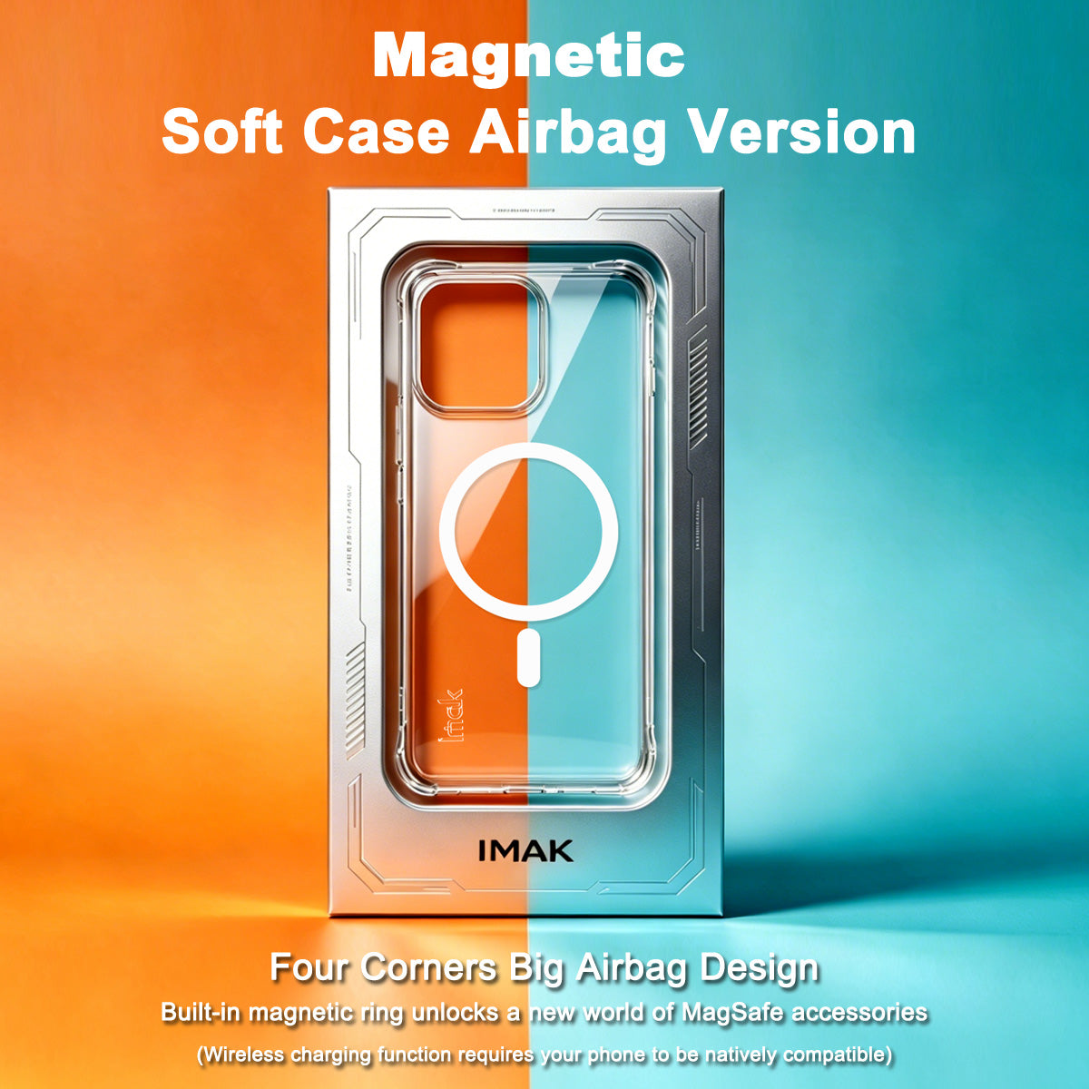 IMAK for Oppo Reno16 Pro 5G (Global) / Oppo Reno16 5G (Global) Magnetic Case Airbag Shockproof Protection TPU Phone Cover