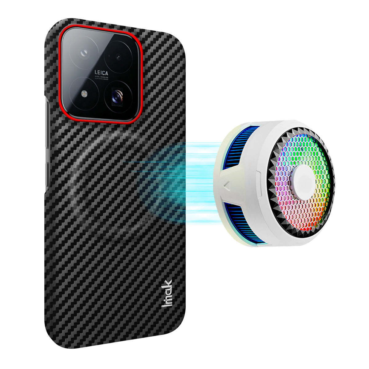 IMAK for Xiaomi 17 Max Ruiyi Series Magnetic Case Carbon Fiber Texture Leather + PC Phone Cover
